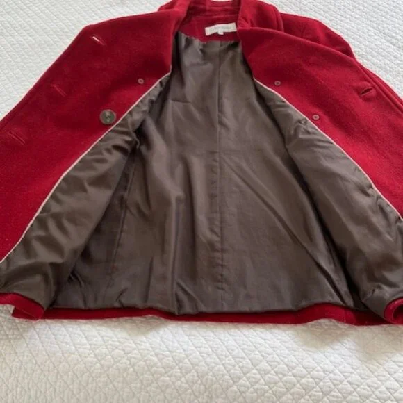Red double breasted pea coat - Picture 6 of 6